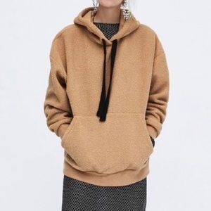 Zara Oversized Teddy Hoodie Size Small